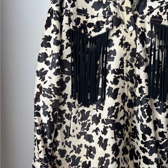 IDYLLWIND WOMEN'S HAIR-ON COW HIDE FRINGE SHACKET Size XL - Picture 6 of 11